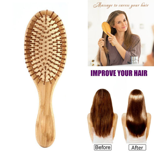Bamboo Cushion Massage brush Carbonized Bamboo Comb